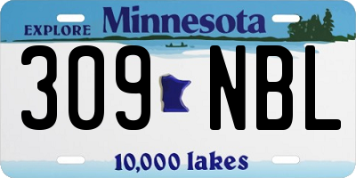 MN license plate 309NBL