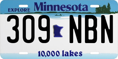 MN license plate 309NBN