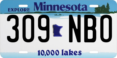 MN license plate 309NBO