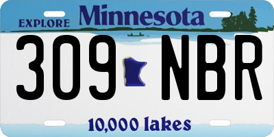 MN license plate 309NBR
