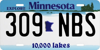 MN license plate 309NBS