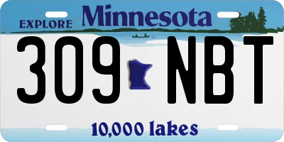 MN license plate 309NBT