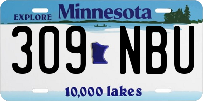 MN license plate 309NBU