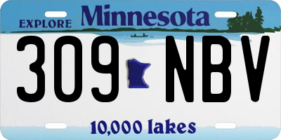 MN license plate 309NBV