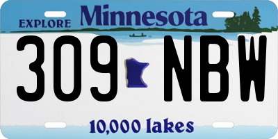 MN license plate 309NBW