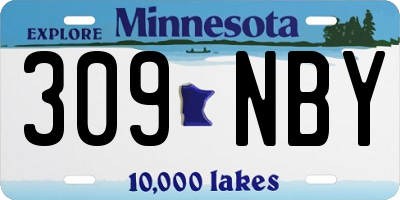 MN license plate 309NBY