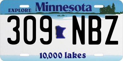 MN license plate 309NBZ
