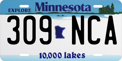 MN license plate 309NCA