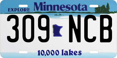 MN license plate 309NCB