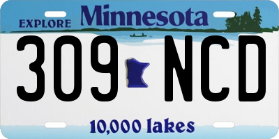 MN license plate 309NCD