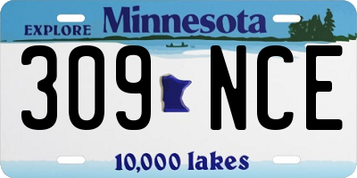 MN license plate 309NCE