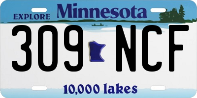 MN license plate 309NCF