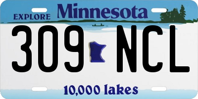 MN license plate 309NCL