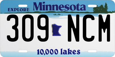 MN license plate 309NCM