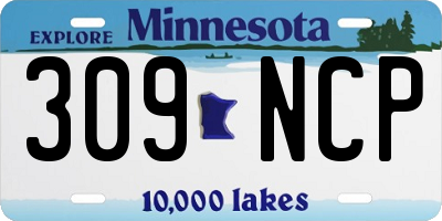 MN license plate 309NCP