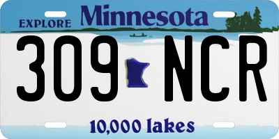 MN license plate 309NCR
