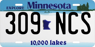 MN license plate 309NCS