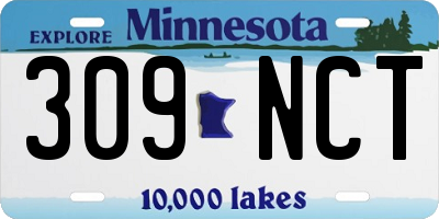 MN license plate 309NCT