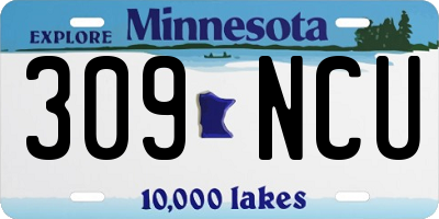 MN license plate 309NCU