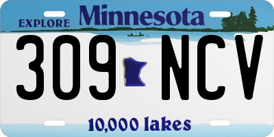 MN license plate 309NCV