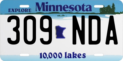MN license plate 309NDA