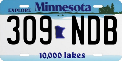 MN license plate 309NDB