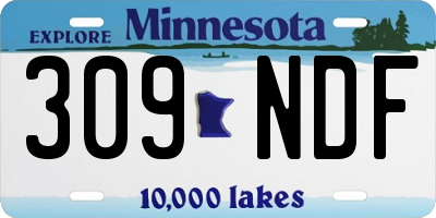 MN license plate 309NDF
