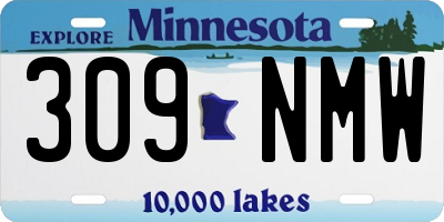 MN license plate 309NMW
