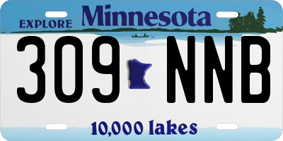 MN license plate 309NNB