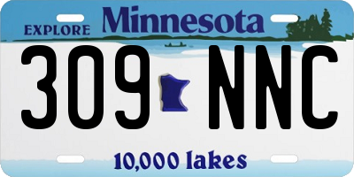 MN license plate 309NNC