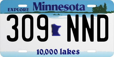 MN license plate 309NND