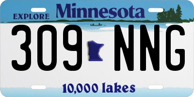 MN license plate 309NNG