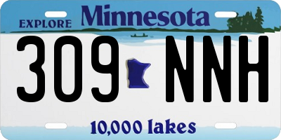 MN license plate 309NNH