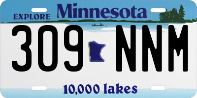 MN license plate 309NNM