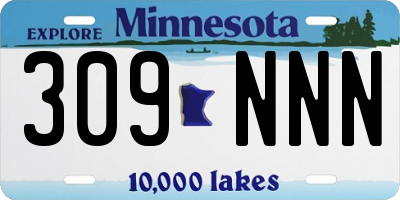 MN license plate 309NNN