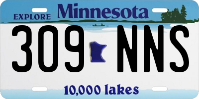 MN license plate 309NNS