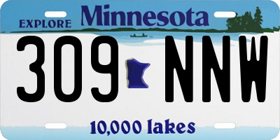MN license plate 309NNW