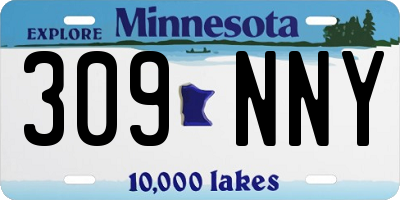 MN license plate 309NNY