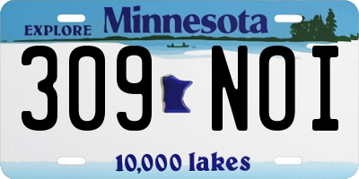MN license plate 309NOI