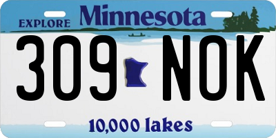 MN license plate 309NOK