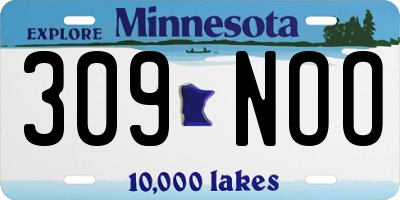 MN license plate 309NOO