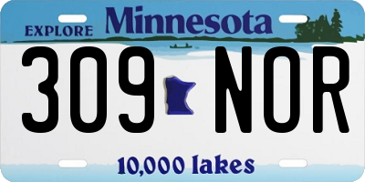 MN license plate 309NOR