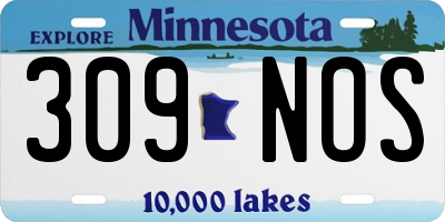 MN license plate 309NOS