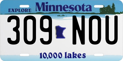 MN license plate 309NOU