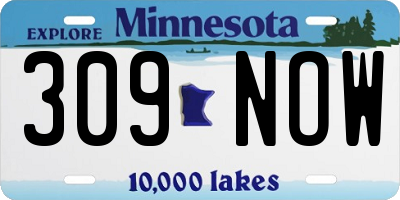 MN license plate 309NOW