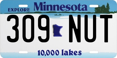 MN license plate 309NUT
