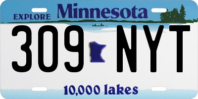 MN license plate 309NYT