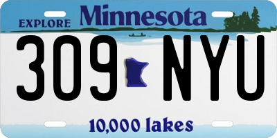 MN license plate 309NYU
