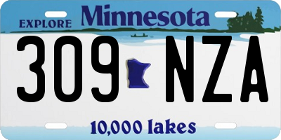 MN license plate 309NZA