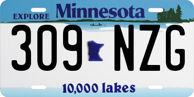 MN license plate 309NZG